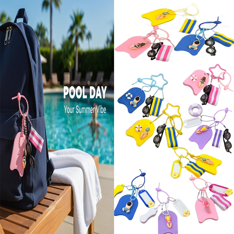 Swimming Kickboard - 1*EVA Keychain Swim Themed Keychain With