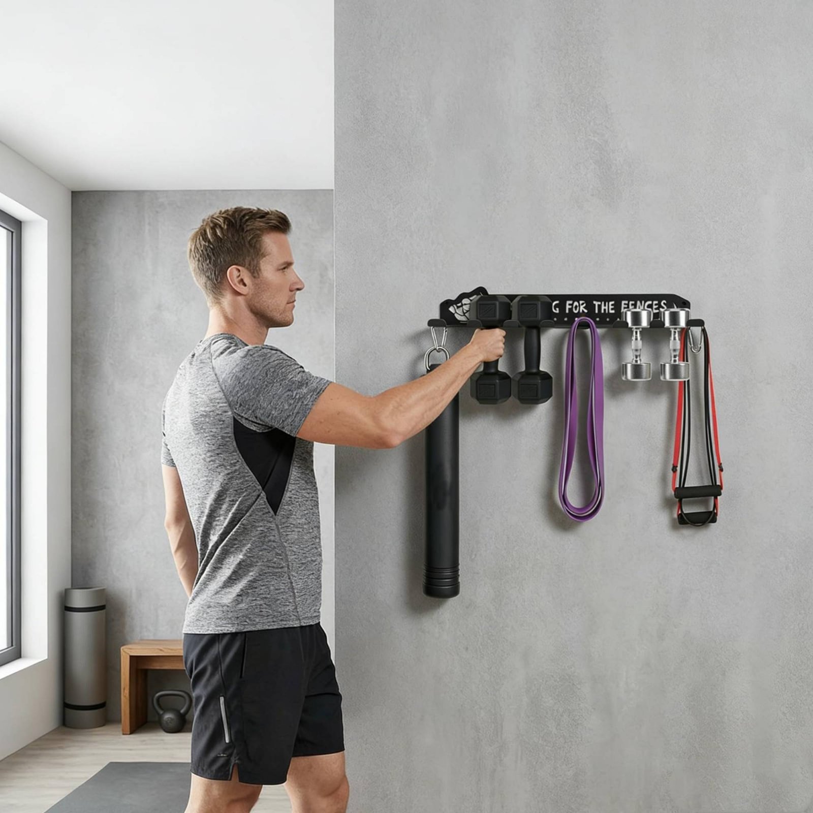 Sports Equipment Rack - 8 Hook Sports Equipment Rack Heavy