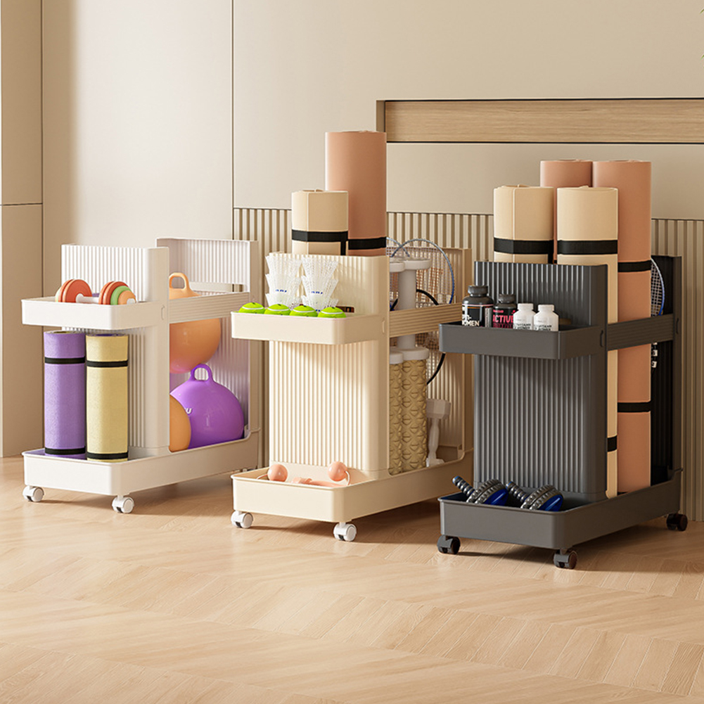 Sports Equipment Rack - Gym Equipment Holder with Wheels Fitness