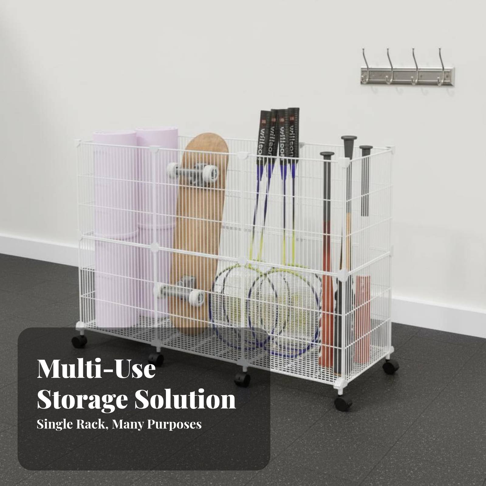 Sports Equipment Rack - Sports Equipment Storage Cart Sturdy Duty