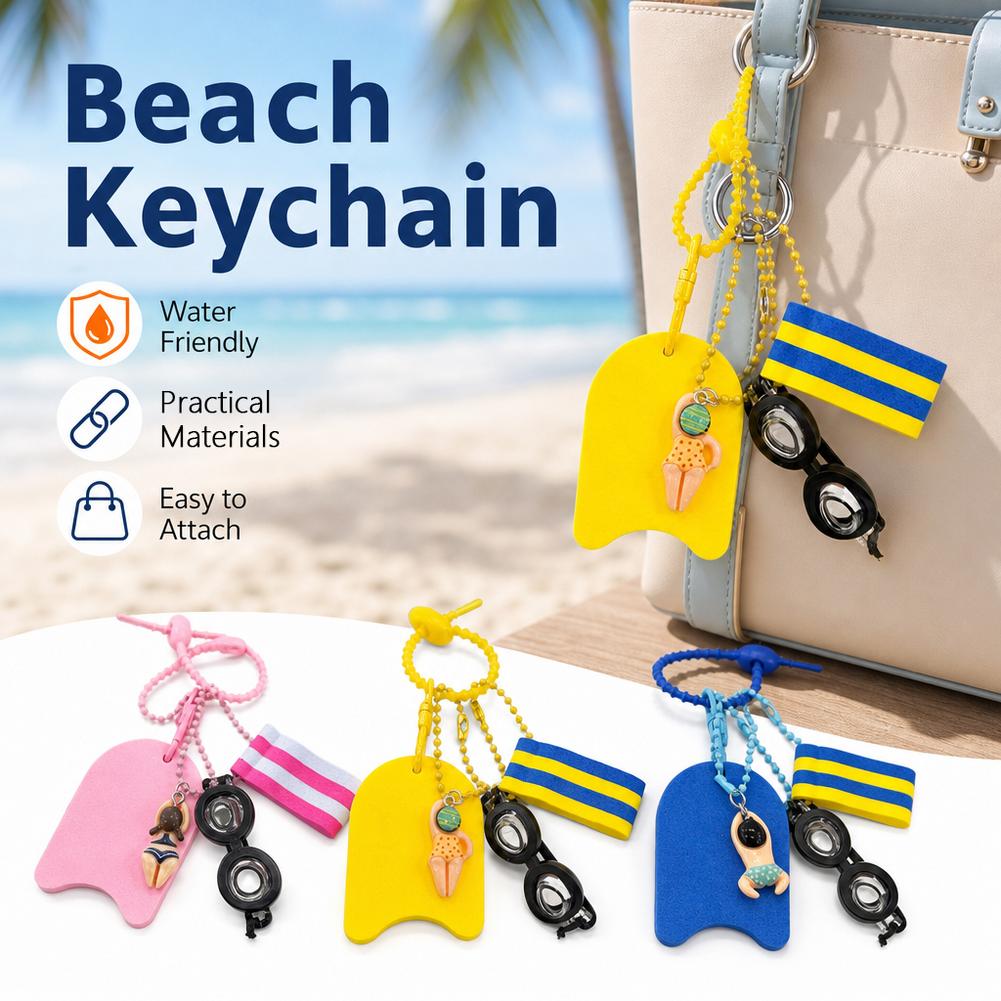 Cute Swimming Theme Keychain M - đánh giá và giá Swimming Kickboard